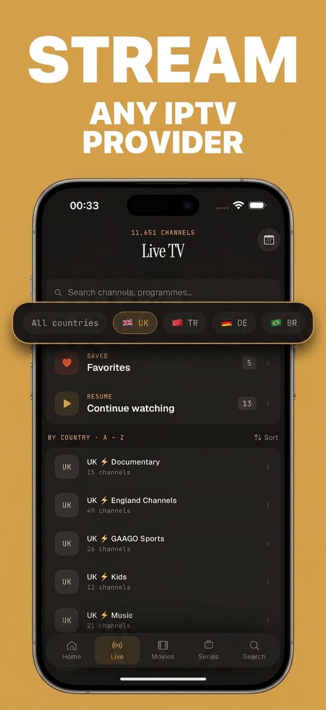 Stream any IPTV provider